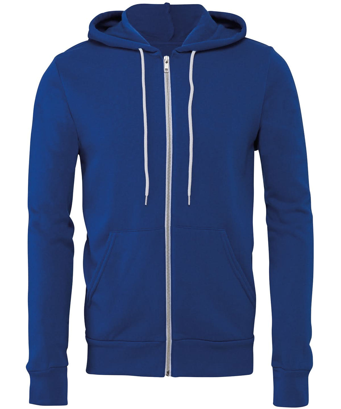 Bella Canvas Unisex polycotton fleece full zip hoodie True Royal BE106 - True Royal - Customisable Hoodies