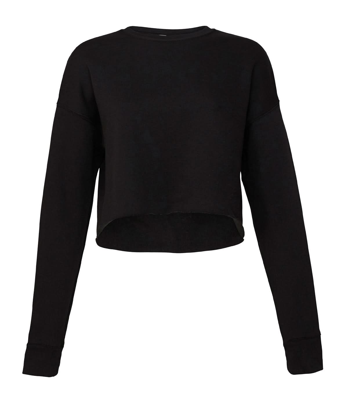 Bella Canvas Womens cropped crew fleece BE221 - Black - Customisable Sweatshirts