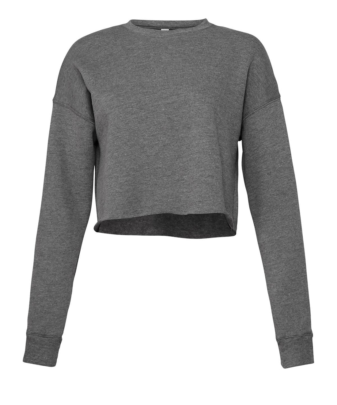 Bella Canvas Womens cropped crew fleece BE221 - Deep Heather - Customisable Sweatshirts