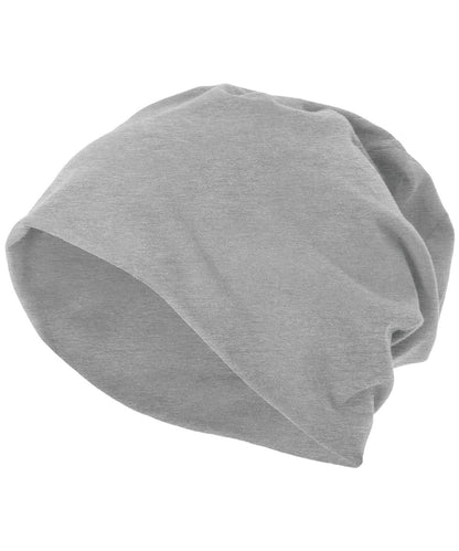 Build Your Brand BYB Jersey beanie BY002 - Heather Grey One size - Customisable Beanies