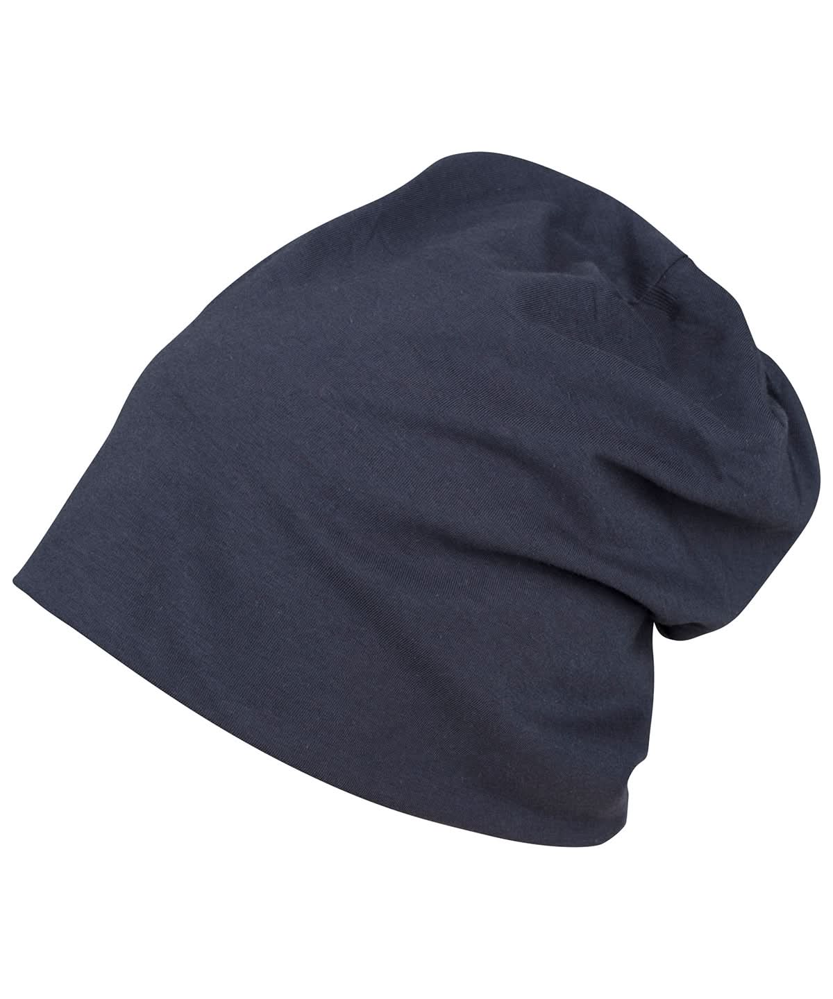 Build Your Brand BYB Jersey beanie BY002 - Navy One size - Customisable Beanies