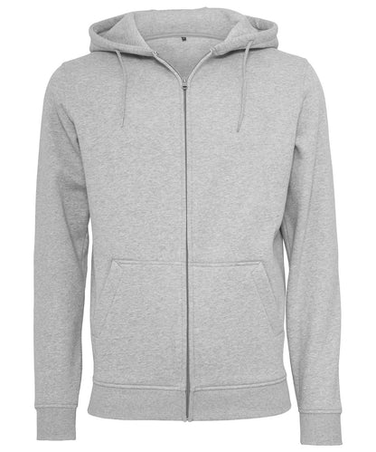 Build Your Brand BYB Heavy zip hoodie BY012 - Heather Grey - Customisable Hoodies