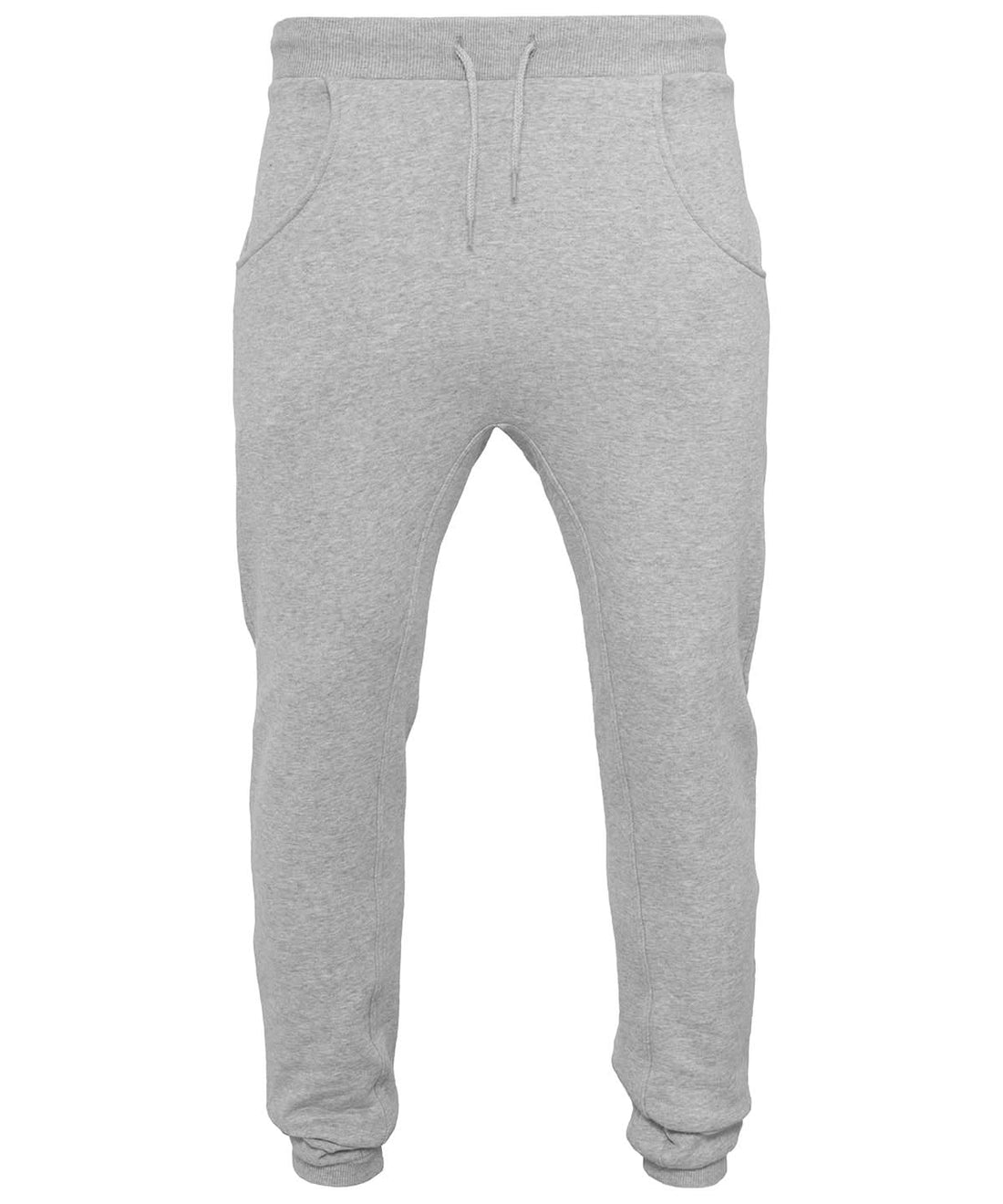 Build Your Brand BYB Heavy deep crotch sweatpants BY013 - Heather Grey - Customisable Sweatpants