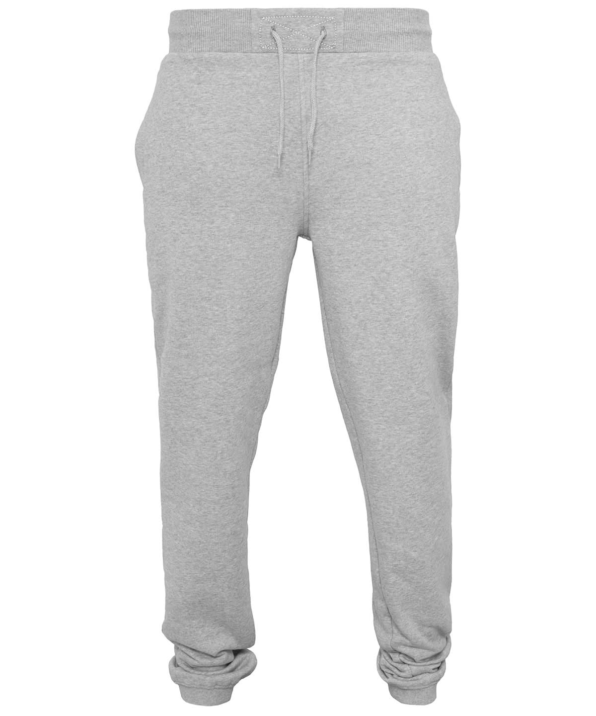 Build Your Brand BYB Heavy sweatpants BY014 - Heather Grey - Customisable Sweatpants