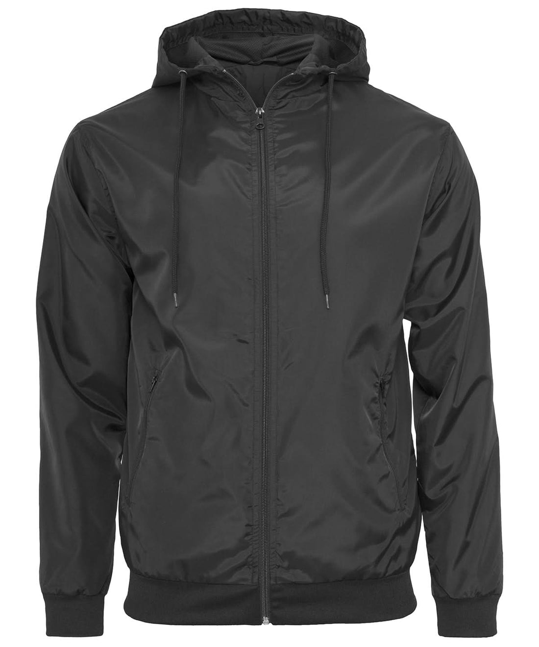 Build Your Brand BYB Wind runner BY016 - Black Black - Customisable Jackets