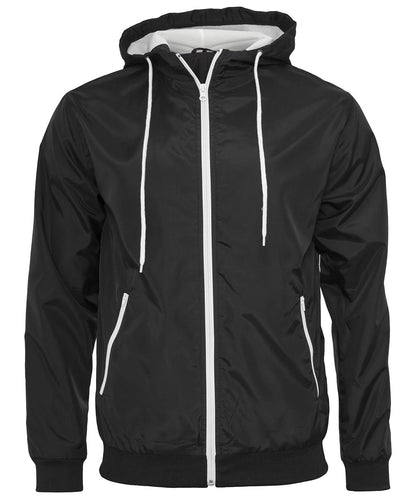Build Your Brand BYB Wind runner BY016 - Black White - Customisable Jackets