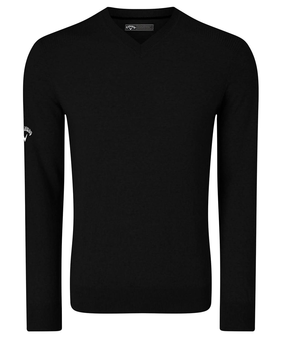 Callaway Ribbed v neck Merino sweater CW076 - Black Onyx - Customisable Knitted Jumpers