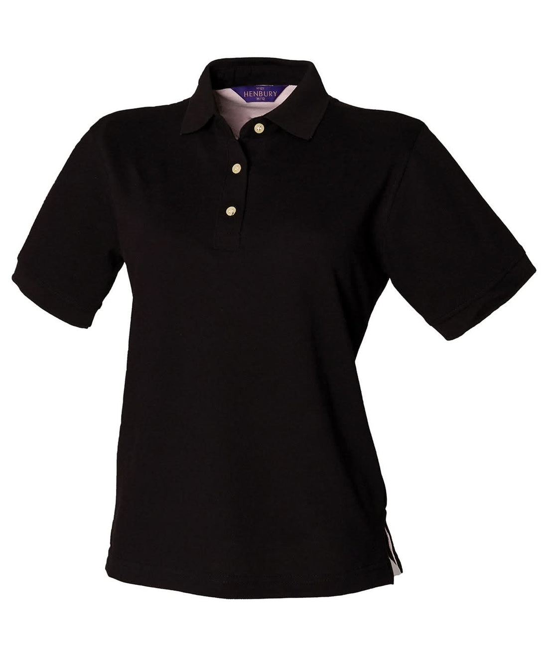 Henbury WomenS Classic Cotton Piqu Polo Shirt HB121 - Black - Customisable Polos