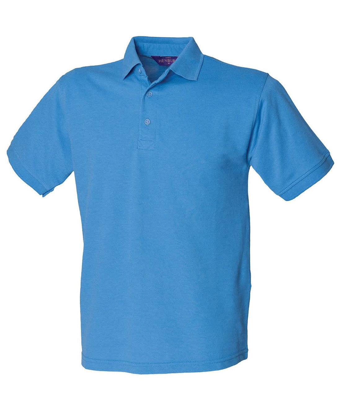 Henbury 6535 Classic Piqu Polo Shirt Mid Blue HB400 - Mid Blue - Customisable Polos