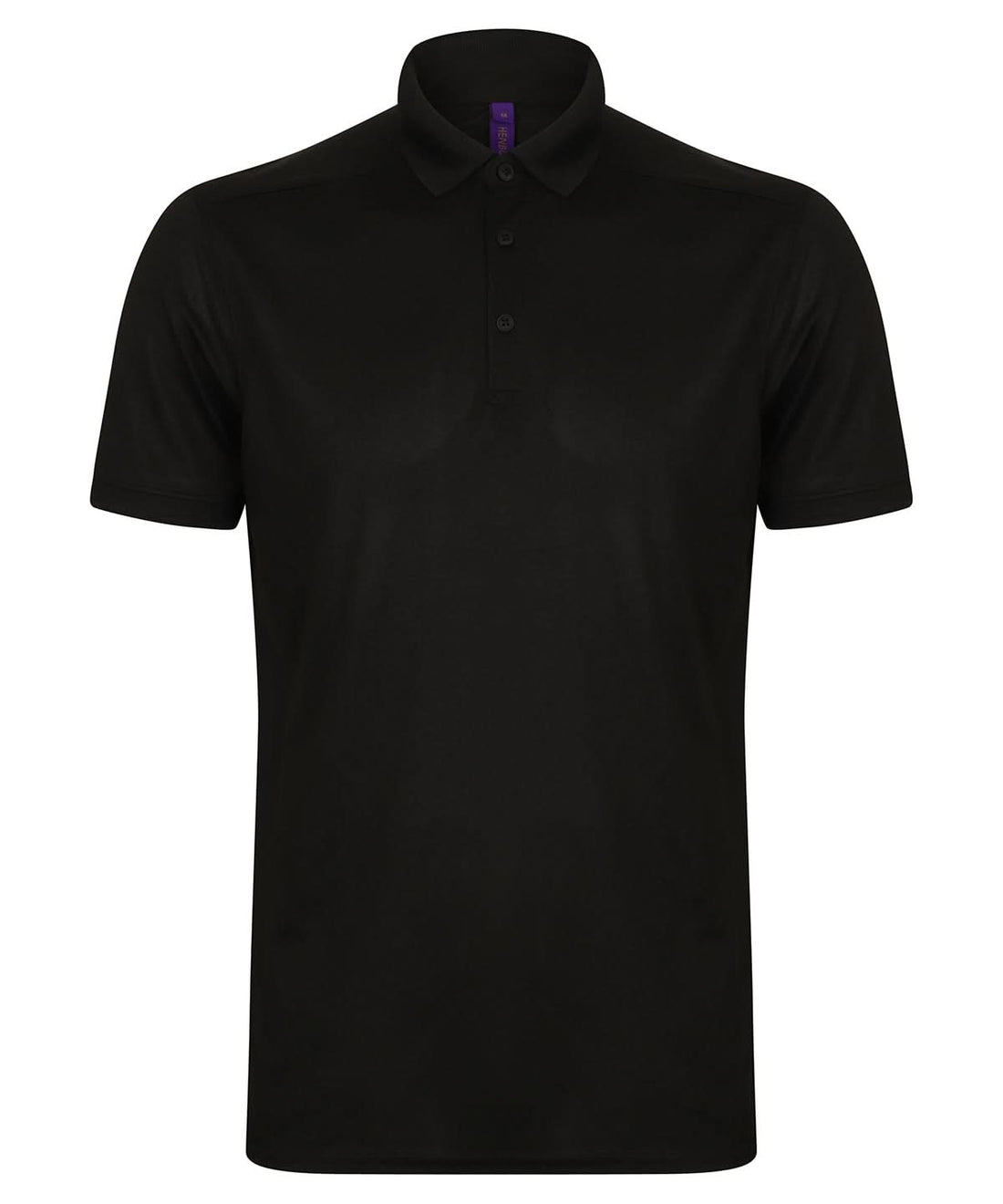 Henbury Stretch Polo Shirt With Wicking Finish Slim Fit HB460 - Black* - Customisable Polos
