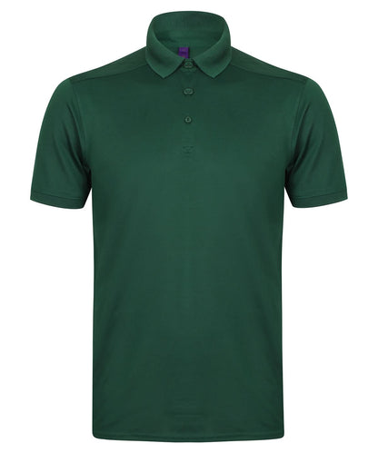 Henbury Stretch Polo Shirt With Wicking Finish Slim Fit HB460 - Bottle - Customisable Polos