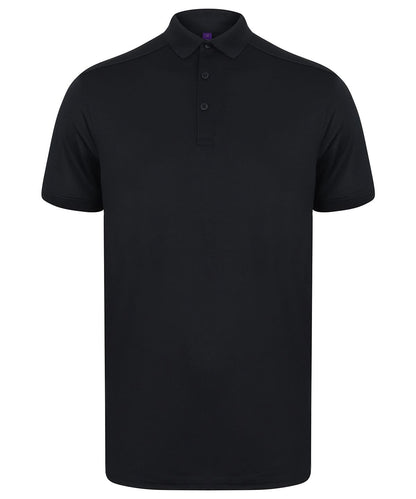 Henbury Stretch Polo Shirt With Wicking Finish Slim Fit HB460 - Navy* - Customisable Polos