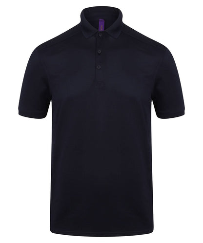 Henbury Stretch Polo Shirt With Wicking Finish Slim Fit HB460 - Oxford Navy* - Customisable Polos