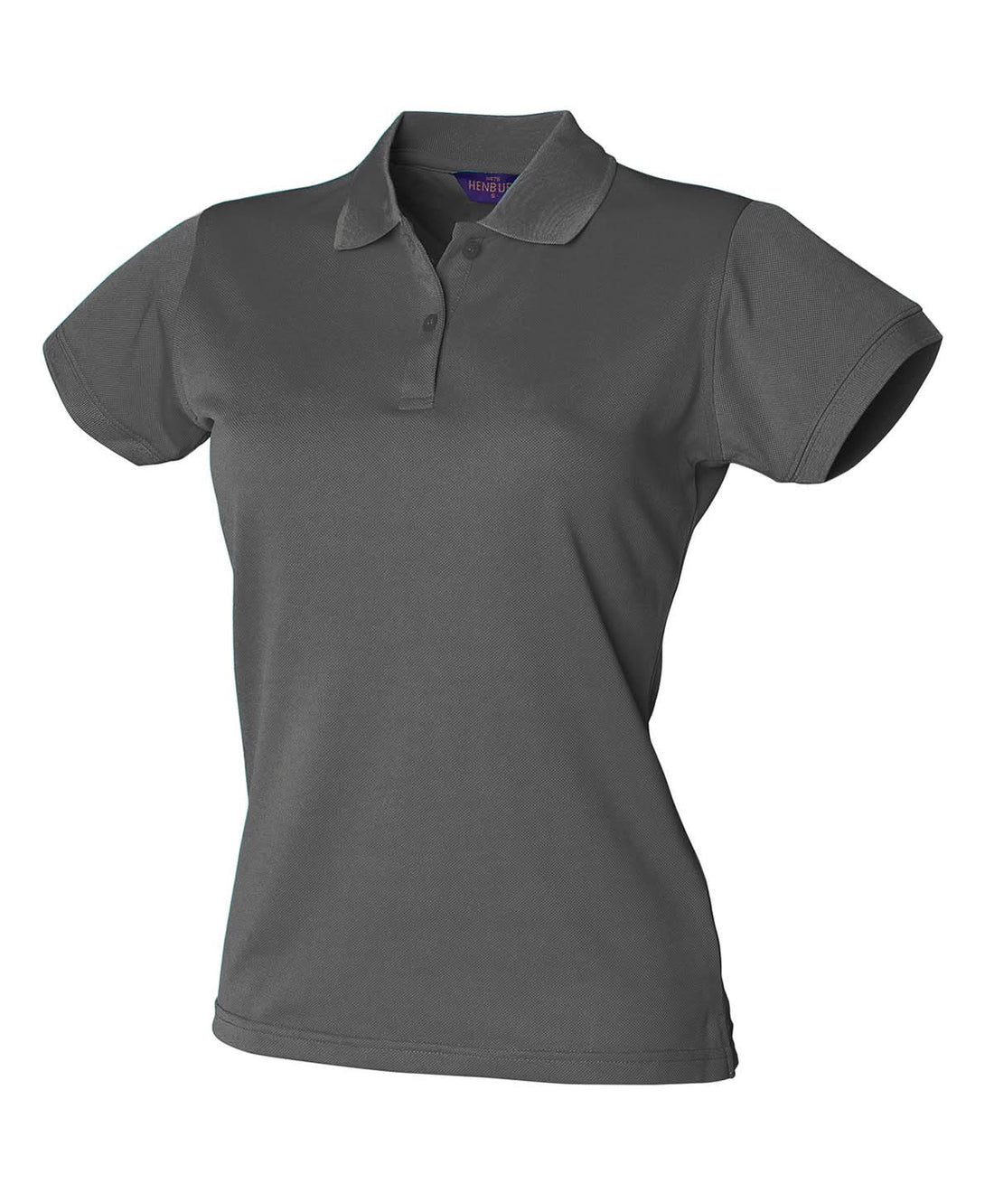 Henbury Womens Coolplus Polo Shirt Charcoal Grey HB476 - Charcoal Grey - Customisable Polos