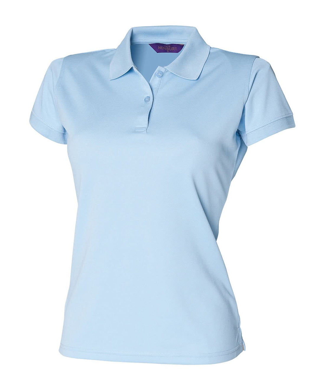 Henbury Womens Coolplus Polo Shirt Light Blue HB476 - Light Blue - Customisable Polos