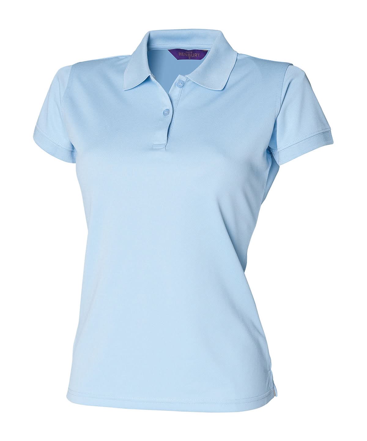 Henbury Womens Coolplus Polo Shirt Light Blue HB476 - Light Blue - Customisable Polos