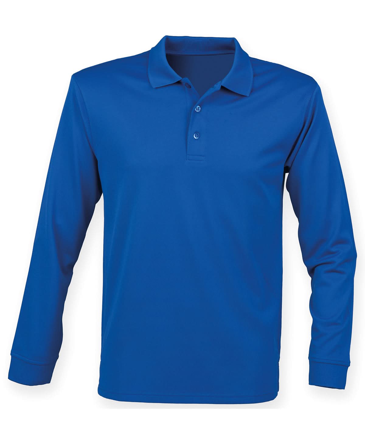 Henbury Long Sleeve Coolplus Polo Shirt HB478 - Royal - Customisable Polos
