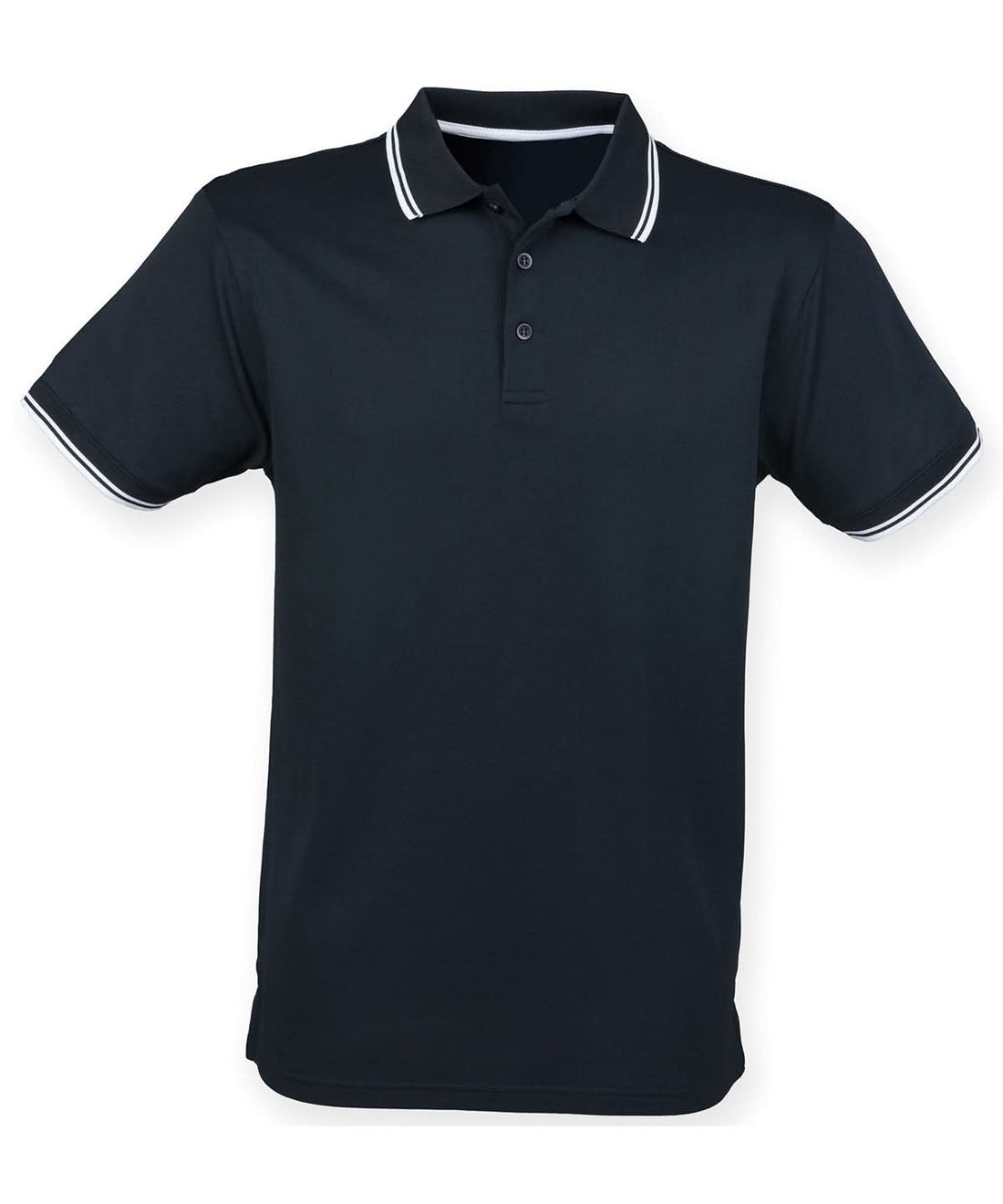 Henbury Double Tipped Coolplus Polo Shirt HB482 - Navy White - Customisable Polos