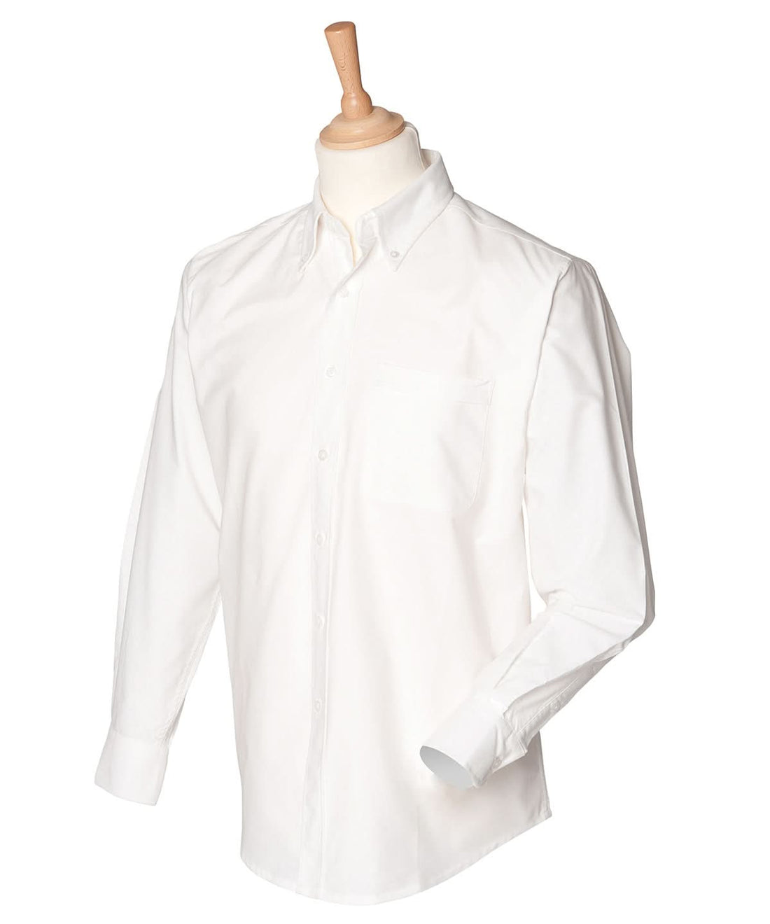 Henbury Long Sleeve Classic Oxford Shirt HB510 - White - Customisable Shirts