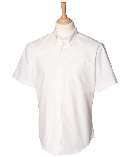 Henbury Short Sleeve Classic Oxford Shirt HB515 - White - Customisable Shirts