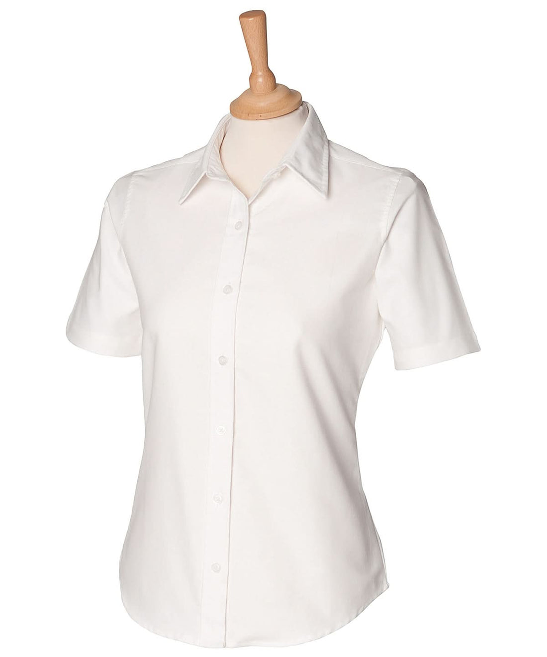 Henbury WomenS Short Sleeve Classic Oxford Shirt HB516 - White - Customisable Shirts