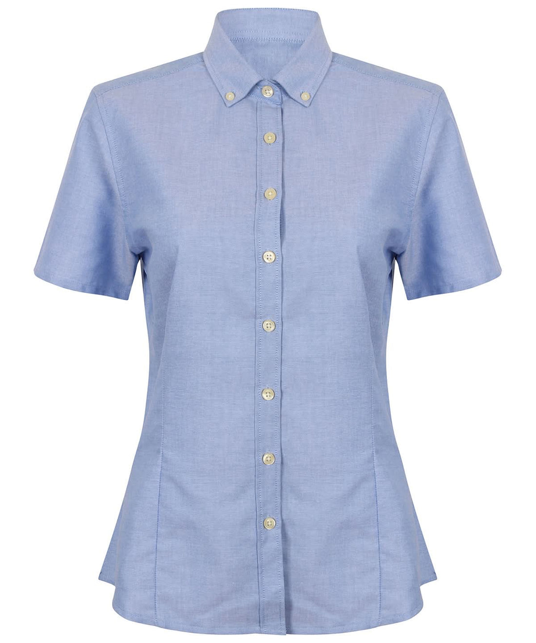 Henbury WomenS Modern Short Sleeve Oxford Shirt HB518 - Blue - Customisable Shirts