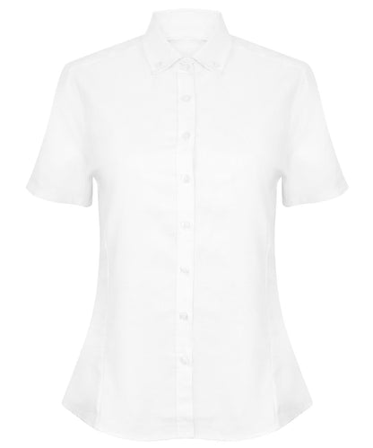Henbury WomenS Modern Short Sleeve Oxford Shirt HB518 - White - Customisable Shirts