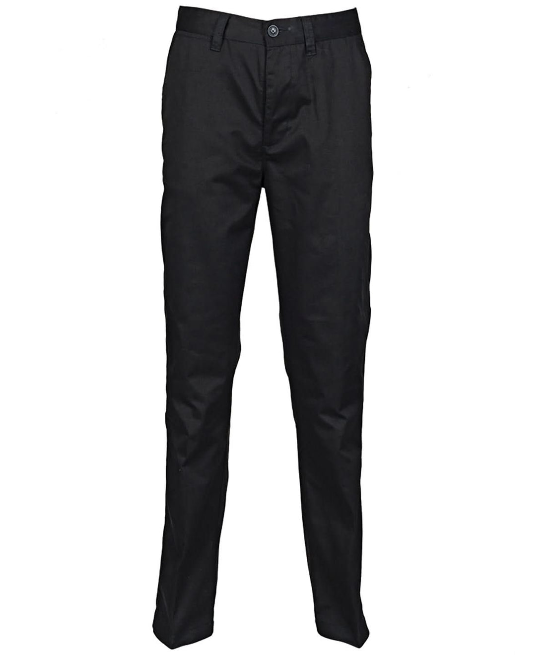 Henbury 6535 Flat Fronted Chino Trousers HB640 - Black - Customisable Trousers