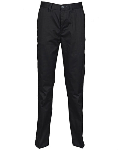 Henbury 6535 Flat Fronted Chino Trousers HB640 - Black - Customisable Trousers