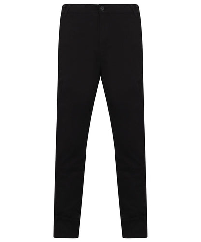 Henbury Stretch Chinos With Flex Waistband HB650 - Black - Customisable Chinos