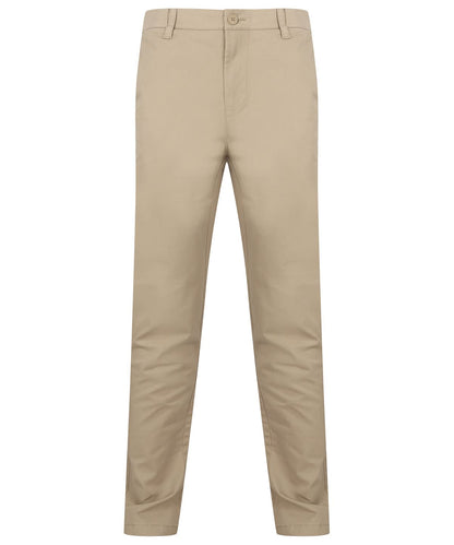 Henbury Stretch Chinos With Flex Waistband HB650 - Stone - Customisable Chinos