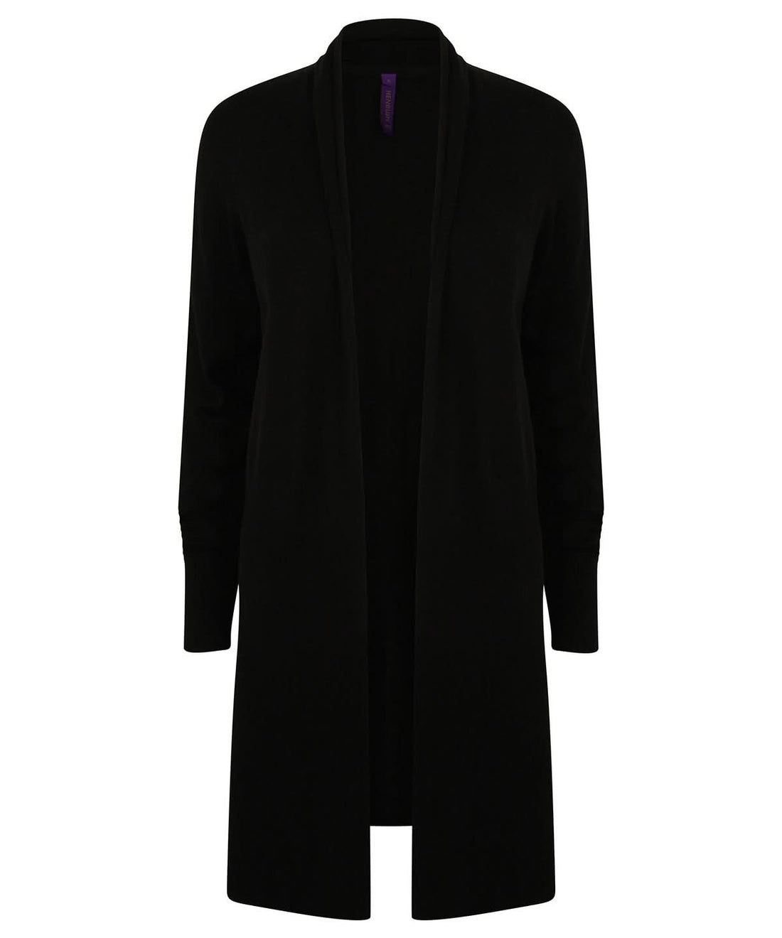 Henbury WomenS Longline Open Cardigan HB719 - Black - Customisable Cardigans