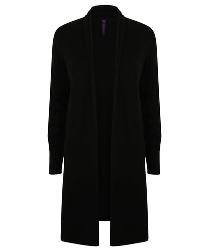 Henbury WomenS Longline Open Cardigan HB719 - Black - Customisable Cardigans