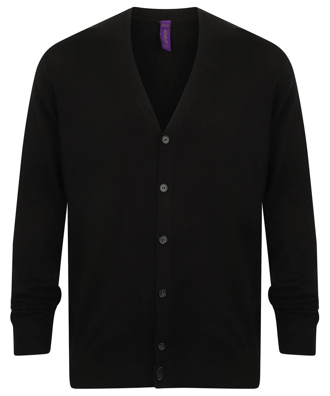 Henbury V Button Cardigan HB722 - Black - Customisable Cardigans