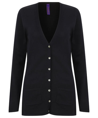 Henbury WomenS V Button Cardigan HB723 - Navy - Customisable Cardigans