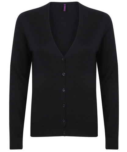 Henbury WomenS V Neck Cardigan HB726 - Navy - Customisable Cardigans