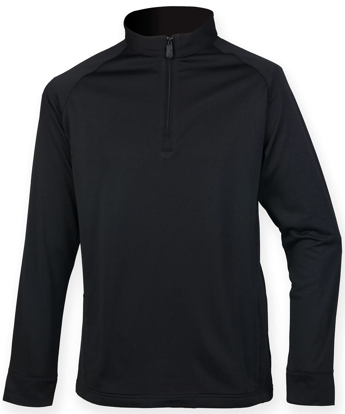 Henbury Zip Top With Wicking Finish HB862 - Black - Customisable Sweatshirts