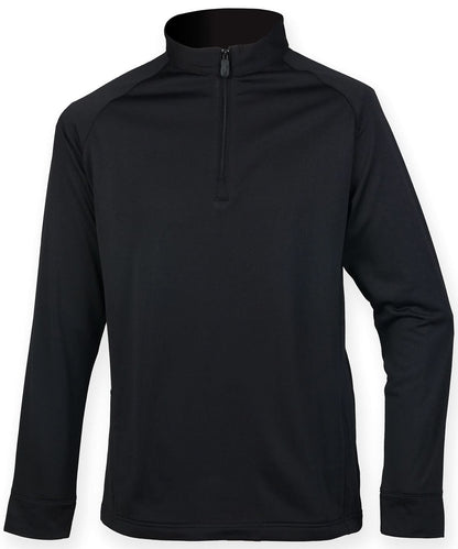 Henbury Zip Top With Wicking Finish HB862 - Black - Customisable Sweatshirts