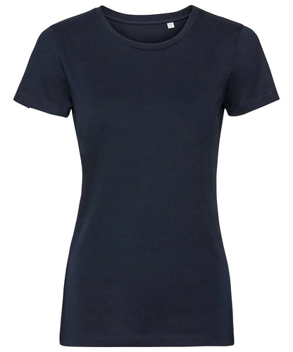 Russell Short Sleeve Europe Womens pure organic tee J108F - French Navy - Customisable T-Shirts