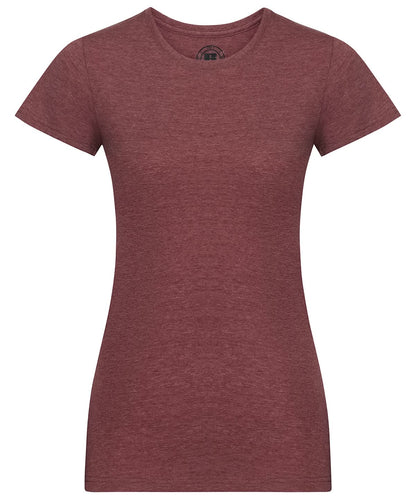 Russell Short Sleeve Europe Womens HD T j165f - Maroon Marl - Customisable T-Shirts