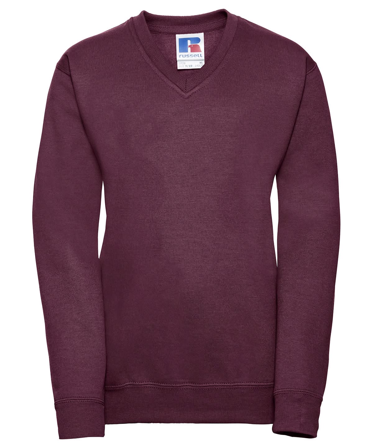Russell Europe Kids v neck sweatshirt J272B - Burgundy - Customisable Sweatshirts