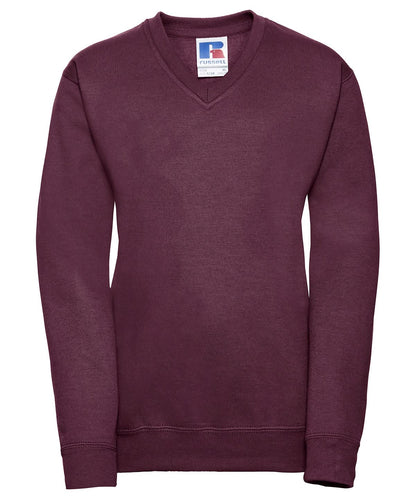 Russell Europe Kids v neck sweatshirt J272B - Burgundy - Customisable Sweatshirts