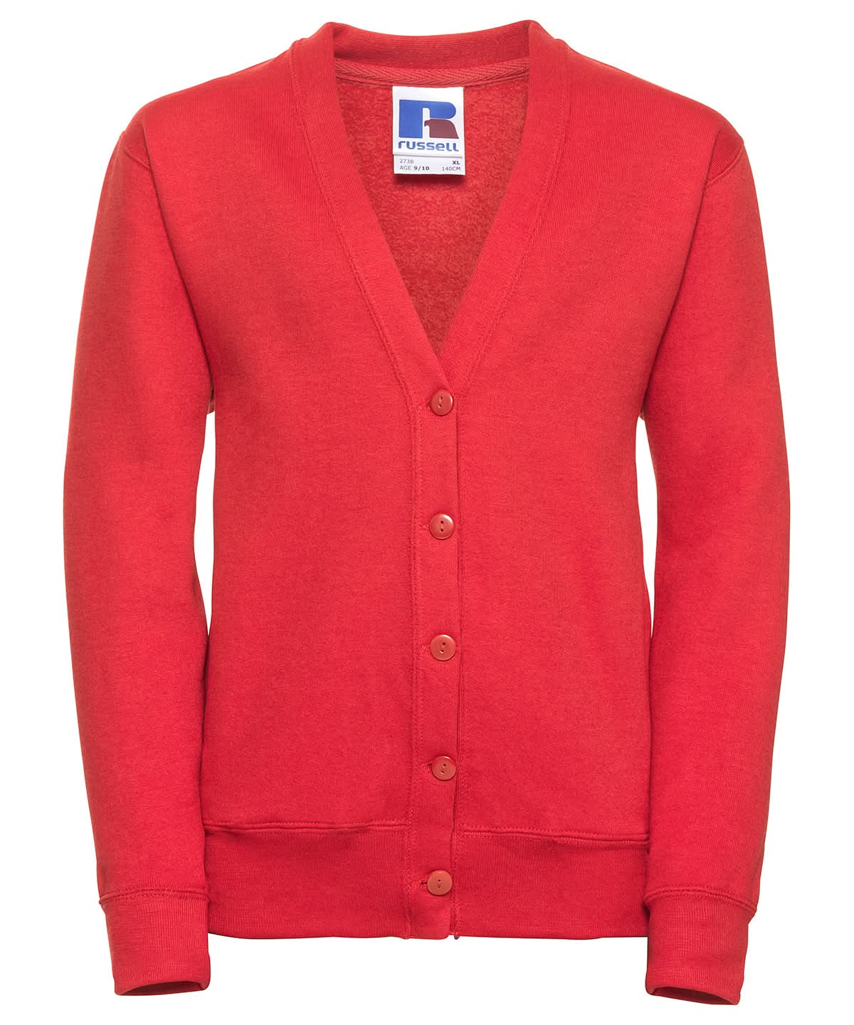 Russell Europe Kids cardigan J273B - Bright Red - Customisable Cardigans