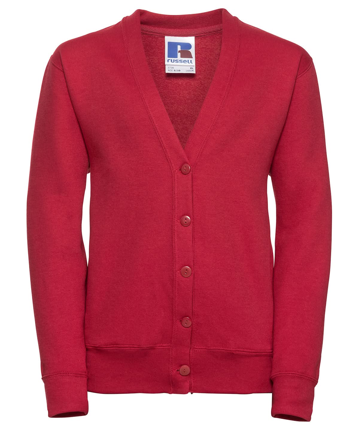 Russell Europe Kids cardigan J273B - Classic Red - Customisable Cardigans
