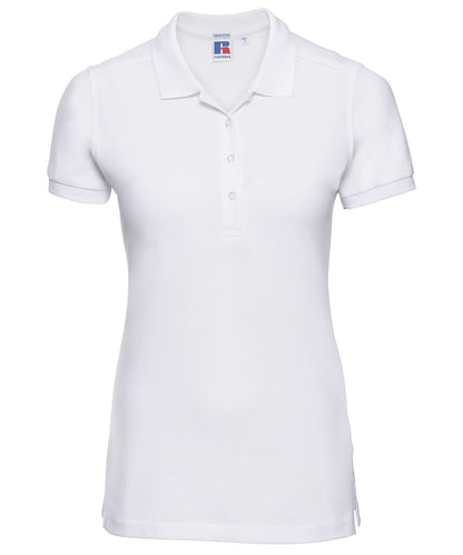 Russell Europe Womens stretch polo j566f - White - Customisable Polos