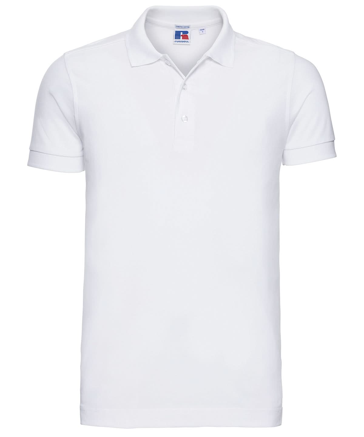 Russell Europe Stretch polo J566M - White - Customisable Polos