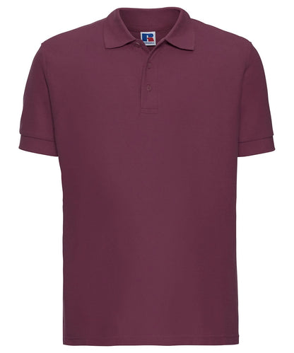Russell Europe Ultimate classic cotton polo J577M - Burgundy - Customisable Polos