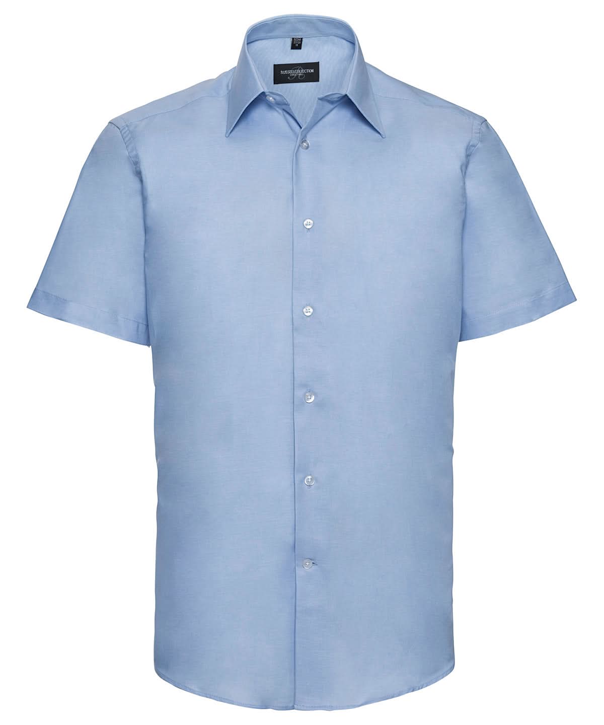 Russell Collection Short sleeve easycare tailored Oxford shirt J923M - Oxford Blue - Customisable Shirts
