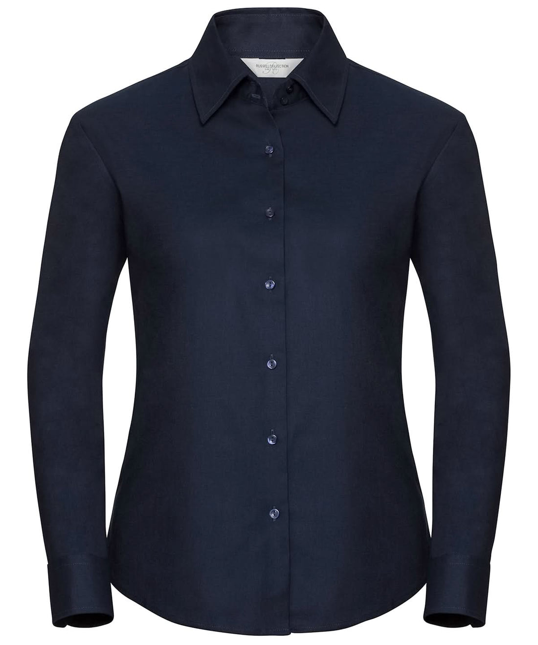 Russell Collection Womens long sleeve easycare Oxford shirt J932F - Bright Navy - Customisable Shirts
