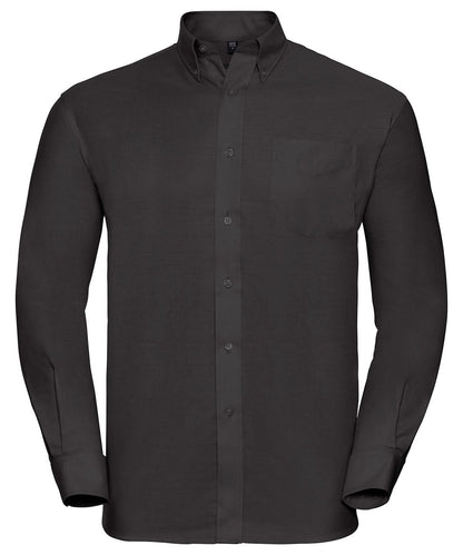 Russell Collection Long sleeve easycare Oxford shirt J932M - Black - Customisable Shirts